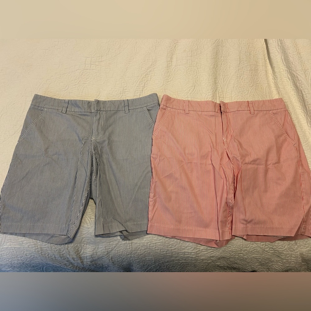 Tommy Hilfiger seersucker bermuda shorts 10 navy red lot
